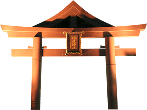 Traditional Japanese Torii Gate PNG image with transparent background