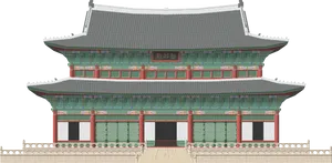 Traditional Korean Palace Architecture PNG Image