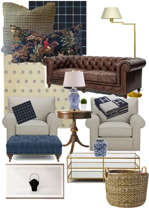 Traditional Living Room Furniture Collection PNG Image