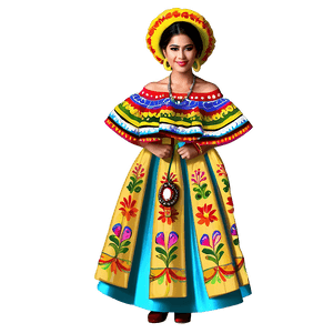 Traditional Mexican Dress PNG bec PNG image with transparent background