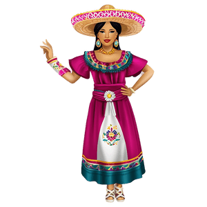 Traditional Mexican Dress PNG udu PNG image with transparent background