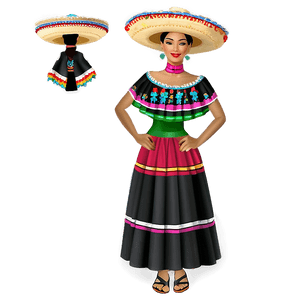 Traditional Mexican Dress PNG xiq6 PNG image with transparent background