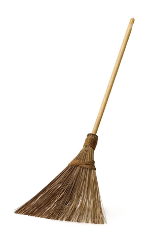 Traditional Natural Fiber Broom PNG Image