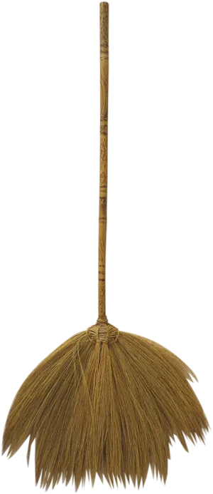 Traditional Natural Fiber Broom PNG Image