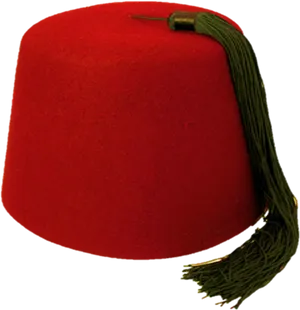 Traditional Red Fez Hat PNG Image