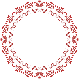 Traditional Red Floral Rangoli Design PNG Image