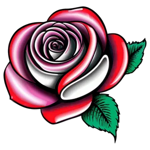 Traditional Rose Tattoo Artwork Png Ejq75 PNG Image