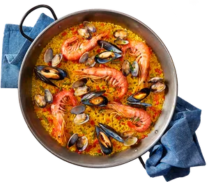 Traditional Spanish Paella Dish PNG Image