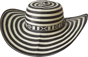 Traditional Striped Sombrero Hat PNG Image