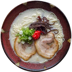 Traditional Tonkotsu Ramen Bowl PNG Image