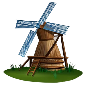 Traditional Windmill Scene Png 05242024 PNG Image