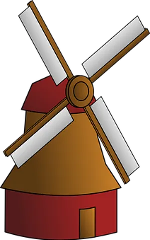 Traditional Windmill Vector Illustration PNG Image