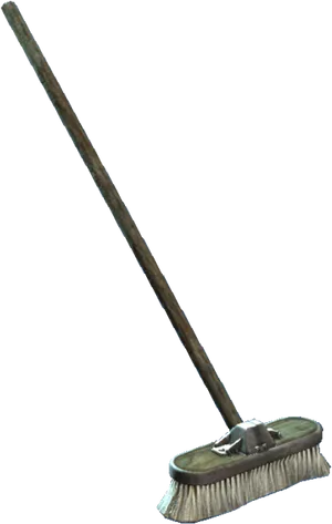 Traditional Wooden Broom Isolated PNG Image