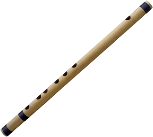 Traditional Wooden Flute PNG Image