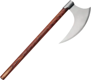 Traditional Wooden Handle Axe PNG Image