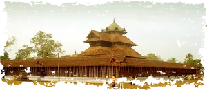 Traditional Wooden Temple Architecture PNG Image