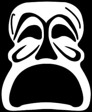 Tragic Theater Mask Vector PNG