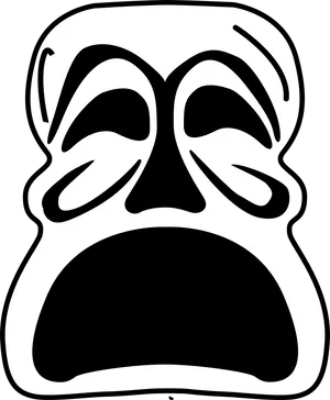 Tragic Theater Mask Vector PNG Image