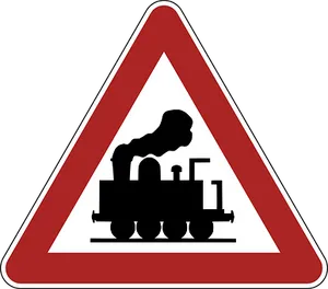 Train Crossing Warning Sign PNG Image