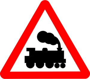 Train Warning Sign Graphic PNG Image