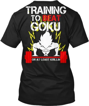 Trainingto Beat Goku Funny Anime T Shirt PNG Image