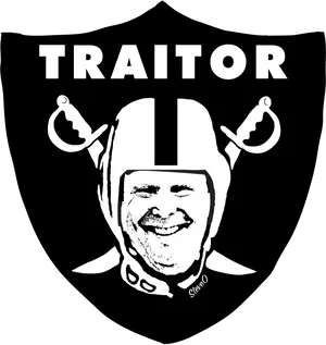 Traitor Raiders Football Helmet Parody PNG Image