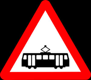 Tram Warning Sign PNG image with transparent background