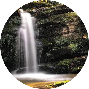 Tranquil Forest Waterfall PNG Image