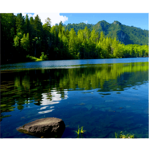 Tranquil Lake View Landscape PNG lpe PNG image with transparent background