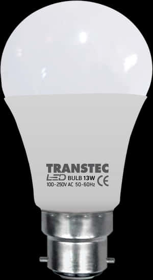 Trans Tec L E D Light Bulb13 W PNG image with transparent background