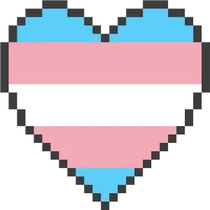 Transgender Pride Pixel Heart PNG Image