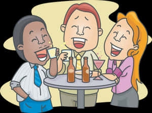 Transparent Alcoholic Drink Clipart - Group Of Friends Cartoon, HD Png Download PNG image with transparent background