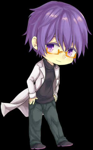 Transparent Anime Glasses Png - Anime Boy Purple Hair, Png Download PNG image with transparent background