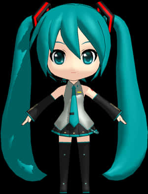 Transparent Hatsune Miku Clipart - Mmd Chibi Hatsune Miku, HD Png Download PNG image with transparent background