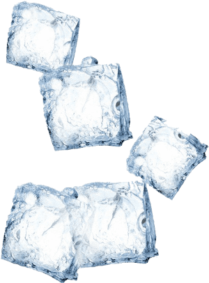 Transparent Ice Cubes Floating PNG image with transparent background