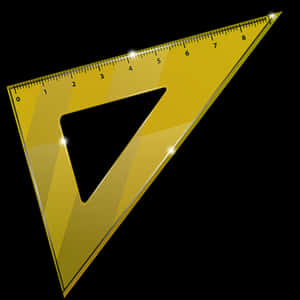 Transparent Yellow Triangle Ruler PNG image with transparent background