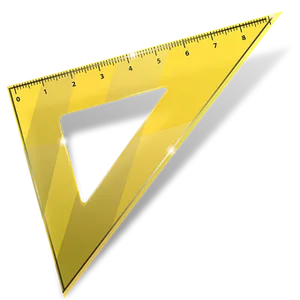 Transparent Yellow Triangle Ruler PNG Image