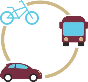 Transportation Modes Cycle Bus Car Graphic PNG Image