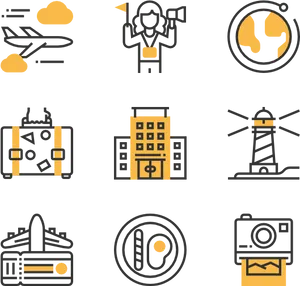 Travel Icons Set Vector Illustration PNG Image