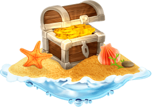 Treasure Island Buried Treasure Illustration - Treasure Box On Island, HD Png Download PNG image with transparent background