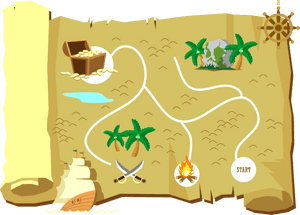Treasure Map Island Adventure PNG image with transparent background