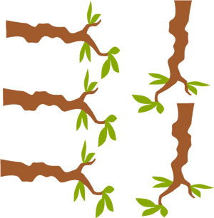 Tree Branches Sprouting Leaves Illustration PNG image with transparent background