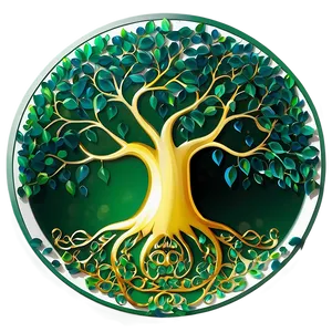 Tree Of Life In Eco Green Style Png Kvd62 PNG Image