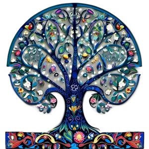 Tree Of Life In Folk Art Style Png Emr74 PNG Image