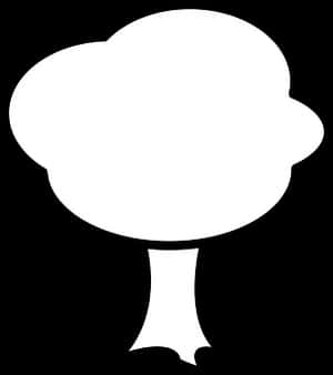 Tree Silhouette Blackand White PNG image with transparent background