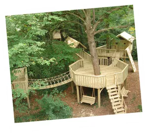 Treehouse Playgroundin Forest PNG Image