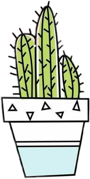 Trendy Cactus Illustration PNG Image