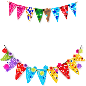 Triangle Banner With Pom Poms Png Gav80 PNG Image