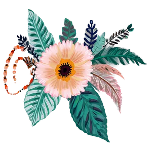 Tribal Boho Flowers Png Lmk84 PNG Image