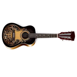 Tribal Design Acoustic Guitar Png 95 PNG Image